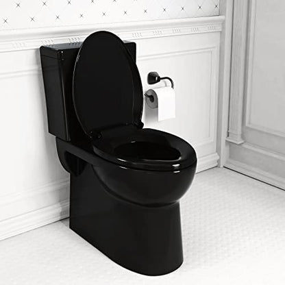 YASFEL Standard Universal elongated Toilet Seat,Soft Close,Ergonomic Toilet Bowl Seat,Fits for Standard elongated with Thickened Plastic Lid (18.5'', Black) - size: 18.5" Elongated