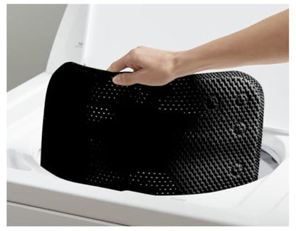 Home Expressions Deluxe Bathtub Mat Non Slip, Soft Foam Bath Mats for Bathroom Tub, Bathtub Mat with Drain Holes, Suction Cups- 36” X 17” (Black) - color: Black