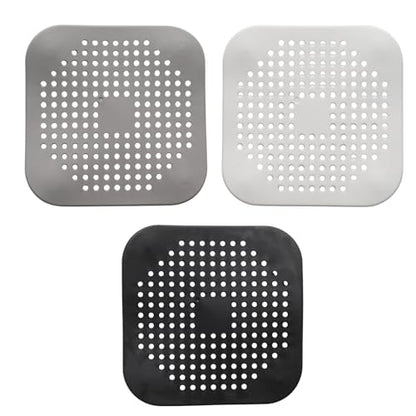 3 Pcs Multi-Color Silicone Drain Hair Catchers, Sink Cover Shower Accessory Flat Hair Catcher, Suction Cups Stopper for Bathroom/Kitchen/Homeowners