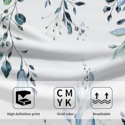 Blue Eucalyptus Hand Towels Set of 2 Sage Leaves Soft Absorbent Small Bath Towel Kitchen Dish Guest Towel for Bathroom Hotel Gym Spa - color: Blue Eucalyptus Leaf