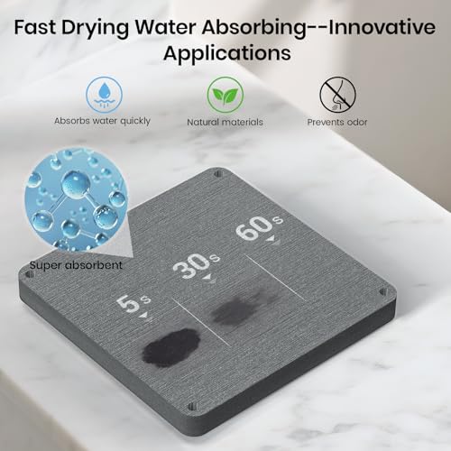 BOTEMY Toothbrush Holders with Quick Drying Mat—Black Toothbrush and Toothpaste Holder for Bathroom—Upgrade 3 Slots Openwork Design Bathroom Counter Organizer for Electric Toothbrush,Razor,Toothpaste - size: Medium
