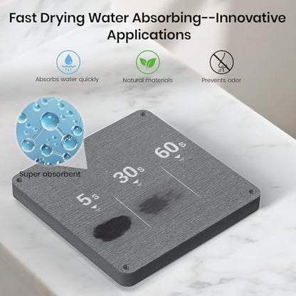 BOTEMY Toothbrush Holders with Quick Drying Mat—Black Toothbrush and Toothpaste Holder for Bathroom—Upgrade 3 Slots Openwork Design Bathroom Counter Organizer for Electric Toothbrush,Razor,Toothpaste - size: Medium