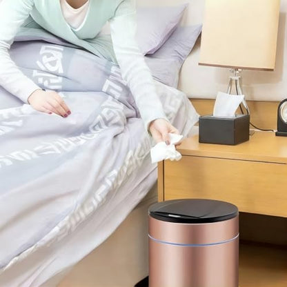 Smart Trash Can, Sensor Opening and Closing (1, Rose Gold) | Automatic Trash Can for Living Room, Bedroom, Kitchen and Bathroom - color: Pink