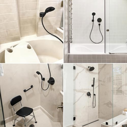 G-Promise Metal Handheld Shower Head Holder, No-Drill (Oil Rubbed Bronze) | Adhesive or Drilled Installation, Wide Adjustment Range Fits All Family Heights, Firmly Secure Showerhead, Easy to Install - color: Oil Rubbed Bronze