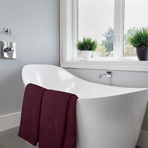 Utopia Towels Luxurious Bath Towels Set, 27x54 in, 4 Pack, Soft, Burgundy | Soft Luxurious Ring Spun Cotton Bath Towels - Lightweight, Highly Absorbent, Quick-Drying, Ideal for Daily Use - color: Burgundy