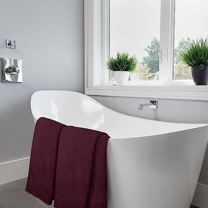 Utopia Towels Luxurious Bath Towels Set, 27x54 in, 4 Pack, Soft, Burgundy | Soft Luxurious Ring Spun Cotton Bath Towels - Lightweight, Highly Absorbent, Quick-Drying, Ideal for Daily Use - color: Burgundy