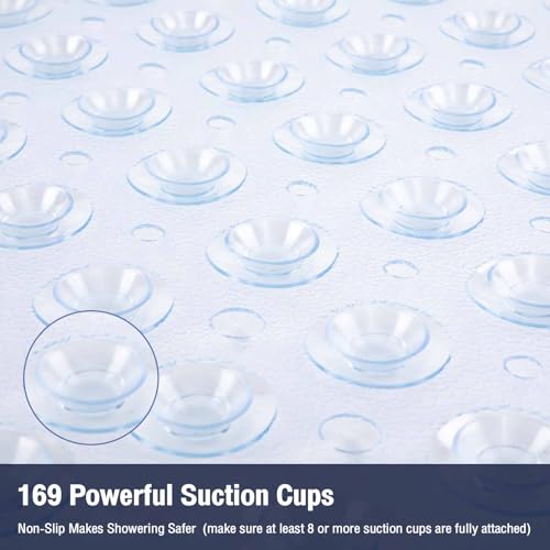Gray Bathtub Mat and Clear Shower Mat