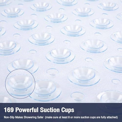 Gray Bathtub Mat and Clear Shower Mat