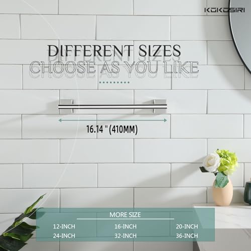 KOKOSIRI Hand Towel Bar 16 Inch Bathroom Towel Holder for Bath Kitchen Toilet Wall Mounted Chrome Stainless Steel B4005CH-L16 - color: Polished Chrome, size: 16-Inch