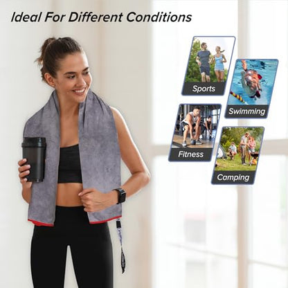 Dofilachy 6 Pack Camping Towel - Camping Towels Quick Dry Towel Microfiber Travel Sports Towel for Camp Bath Beach Swim, Large 24” x 48” - color: Black-6