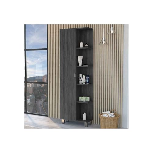 HomeStock Linen Tower Cabinet with Shelves, Bathroom Storage Organizer