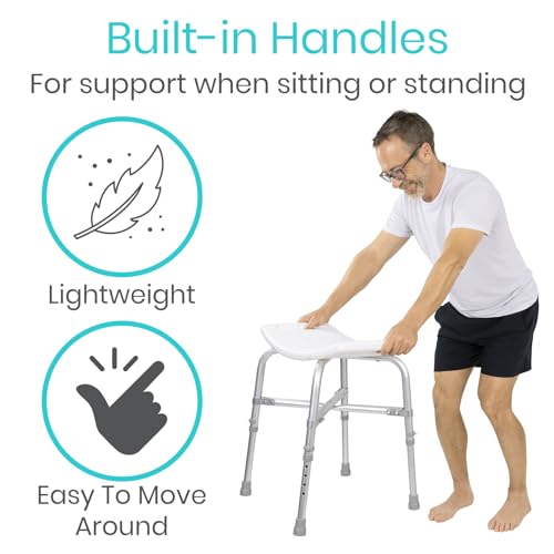 Vive Heavy Duty Bariatric Shower Chair | Bath Stool & Bathtub Seat for Inside Tub Elderly, Seniors, Handicap & Disabled Adults- Non-Slip, Adjustable, Supports 550 lbs - size: Bariatric