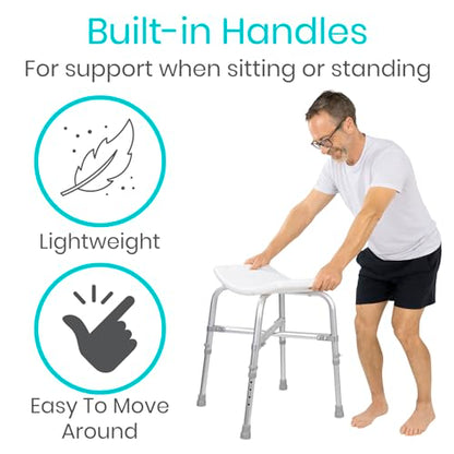 Vive Heavy Duty Bariatric Shower Chair | Bath Stool & Bathtub Seat for Inside Tub Elderly, Seniors, Handicap & Disabled Adults- Non-Slip, Adjustable, Supports 550 lbs - size: Bariatric