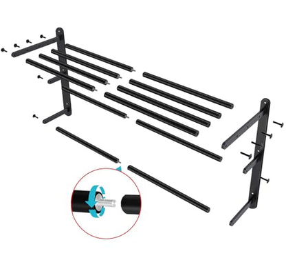 Matte Black 32 InchTowel Racks for Bathroom, VOTZAAQ Black Towel Shelf with Double Towel Bar, 3 Tier Stainless Steel Towel Storage, Bath Towel Holder Wall Mounted - size: 32 Inch