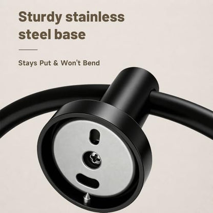 Toilet Paper Holder and Hand Towel Ring Bathroom Set | Matte Black,Stainless Steel,Wall Mount,Bathroom Accessories,Hand Towel Ring and Toilet Paper Holder Set,Easy to install - color: Matte Black