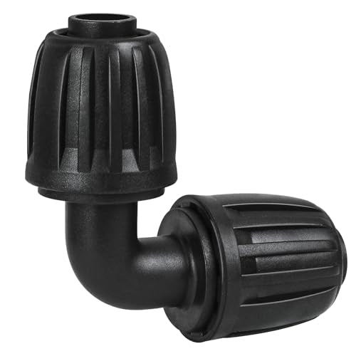 10 Pack 1/2 Inch Drip Irrigation Elbow Fittings (1/2" ID x 0.65" OD) - 1/2'' Drip Line Anti-Drop Barbed Lock Nut Elbow Connectors for 1/2 Inch Drip Irrigation Tubing for Irrigation System - size: 1/2" Drip Elbow