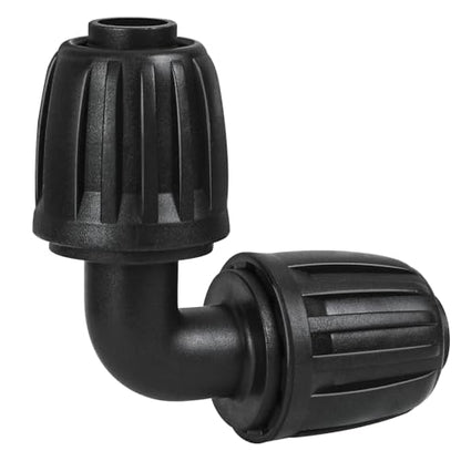 10 Pack 1/2 Inch Drip Irrigation Elbow Fittings (1/2" ID x 0.65" OD) - 1/2'' Drip Line Anti-Drop Barbed Lock Nut Elbow Connectors for 1/2 Inch Drip Irrigation Tubing for Irrigation System - size: 1/2" Drip Elbow
