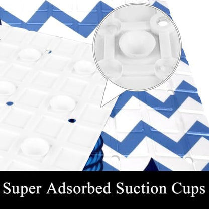 Bath Tub Shower Mat, Washable Bathtub Floor Mats, Suction Cups and Drain Holes to Keep Tubs Clean, Soft on Feet, Bathroom Essentials, 26.8x15.1 Inch, Anchor - color: Multi 4