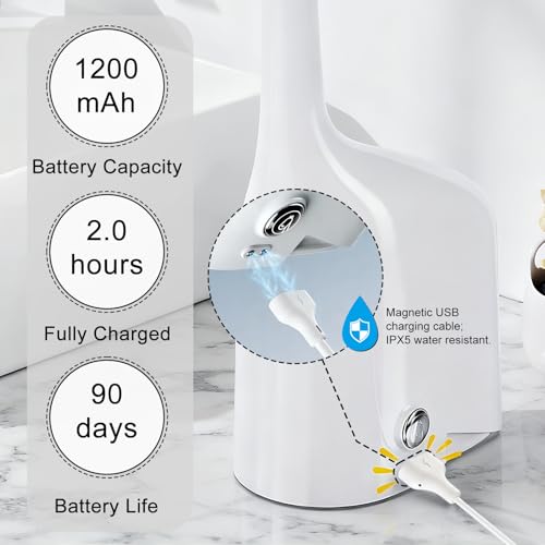 Automatic Foaming Soap Dispenser,10oz/300ml Touchless Smart Dispenser,Rechargeable Electric with 3-Level Adjustable Foam,IPX5 Waterproof for Bathroom Kitchen,White - color: White