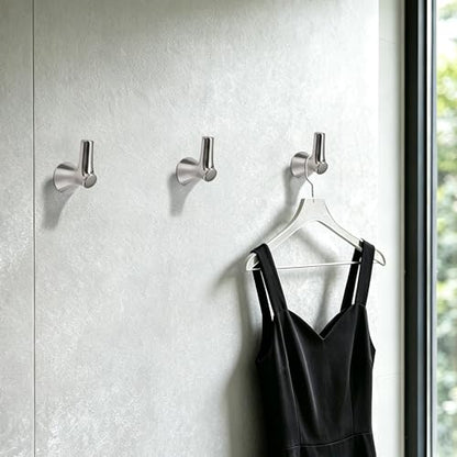 AVICCI 5 Pack Towel Hooks Brushed Nickel Coat Hooks, Zinc Alloy Heavy Duty Bathroom Hooks Wall Mounted for Robes & Towels Hand Towel Hook Holder Kitchen, Bathroom Accessories - color: Brushed Nickel
