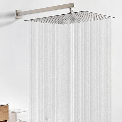 Shower Arm, Rain Shower Head Extension Extender, With Flange and Teflon Tape, Made of Thicken Stainless Steel for Bathroom Rainfall Shower (20 Inch, Brushed Nickel) - color: Brushed Nickel, style: 20 Inch