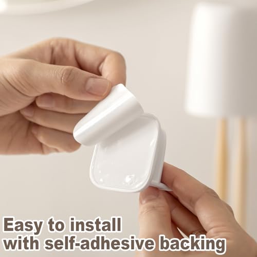 2PCS Wall Mounted Toothbrush Holder, Adhesive 2-Slot Toothbrush Organizer with Cup Hook No-Drill Bathroom Organizer for Toothbrushes, Mouthwash Cup - Self-Sticky Seamless Storage Rack (White)