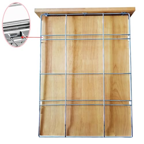 DINDON 2 Tier Pull Out Cabinet Organizer (11" W x 21" D) Slide Out Wood Shelf Organizers Double Tier Kitchen Wire Basket with Chrome Finish… - size: 11'' W X 21'' D