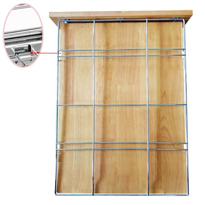 DINDON 2 Tier Pull Out Cabinet Organizer (11" W x 21" D) Slide Out Wood Shelf Organizers Double Tier Kitchen Wire Basket with Chrome Finish… - size: 11'' W X 21'' D