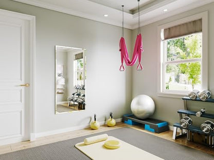 Frameless Bathroom Mirror 24"x48", Beveled Bathroom Mirror | 4mm Tempered Glass Shatterproof Wall Mount Mirrors for Entryway Vanity Bathroom Bedroom, Hangs Horizontally or Vertically - size: 48"L x 24"W