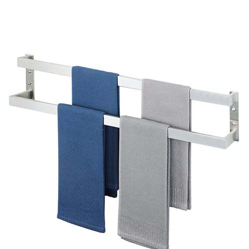 Alise Double Towel Bar, 32" Double Towel Racks for Bathroom, Brushed Nickel | Bathroom Towel Rack Wall Mounted, 3.54" Wide Faster Drying, Ladder Design, SUS304 Stainless Steel - color: Brushed Nickel, size: 32-inch