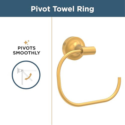 Franklin Brass Voisin (1-Pack) Hand Towel Ring Satin Gold Holder for Wall Mount Round Hanger for Kitchen, Bathroom Accessories VOI46-BB - color: Satin Gold