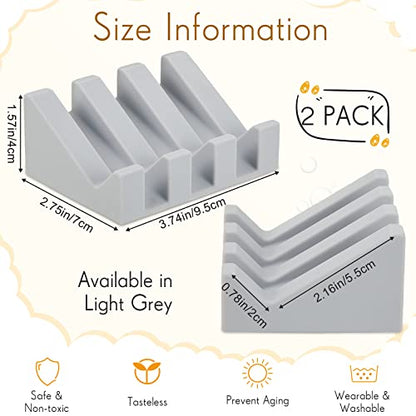 2 Pieces Silicone Soap Dish Self Draining Soap Dish Shower Waterfall Bar Soap Holder Tray with Drain Soap Saver for Kitchen Bathroom Accessories (Light Grey) - color: Light Grey