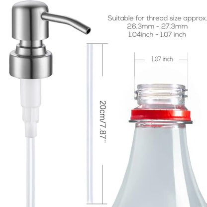 Soap Dispenser Pump Replacement - Silver Brushed Finish 304 Rust Proof Stainless Steel Lotion Dispenser Pumps Replacement for Standard 28/400 Neck Size Regular Mouth Bottles - color: Brushed Finish-silver, size: 1pcs
