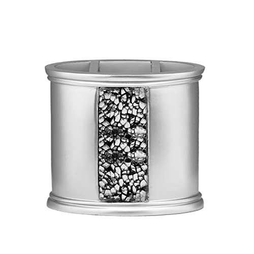 Zahari Home Sinatra Bath Tooth Brush Holder Modern Tooth Brush and Toothpaste Holder, Silver - color: Silver, size: 4.25" x 3" x 3" Tooth Brush Holder
