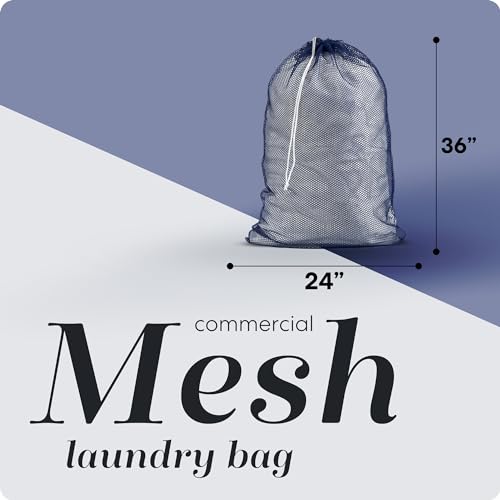 Handy Laundry Mesh XL Laundry Bag - Durable, Machine Washable with Secure Drawstring Closure - Perfect for College Dorms, Laundromats, Apartments (Navy, Large 24" x 36") | XL 24x36 Mesh Laundry Bag, Secure Drawstring, Heavy Duty, Machine Washable, for Del