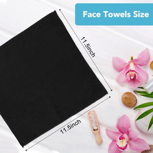 Orighty Wash Cloths, Face Towels 12x12 Inch 20 Pack | Soft Quick-drying Black Washcloths, Multi-Purpose Microfiber Face Cloths for Bathroom, Gym, Spa, Hotel, Travel - color: Black