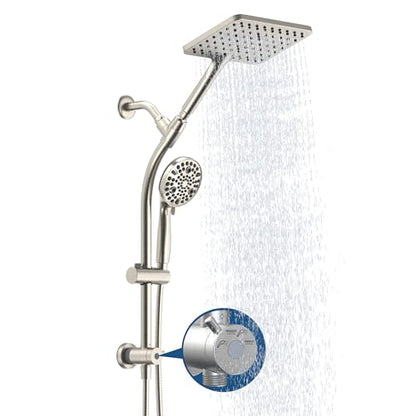 Rain Shower Head with Handheld High Pressure rainfall Shower Heads with Handheld Spray Combo,Brushed Nickel - color: Brushed Nickel