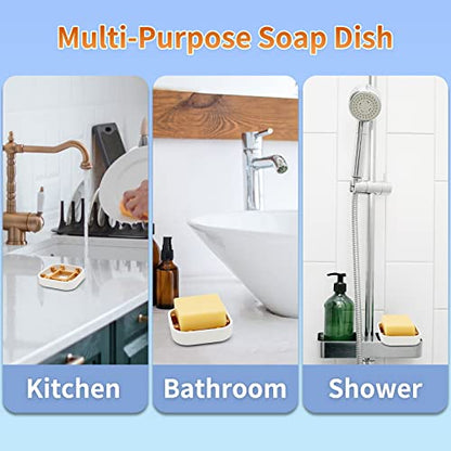 Bamboo Soap Dishes for Bar Soap Holders for Shower for Bathroom Sink Bulk Small Wooden Soap Tray Jabonera Pretty Neat Ventilated Soap Dish Disj Disk, Detachable (Single Rounded White) - color: Single Rounded White