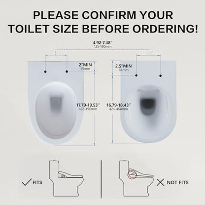 Elongated Bidet Toilet Seat X5, Electric Heated Bidet with Soft Close, Bidet Attachment for Toilet Warm Water with Air Purification