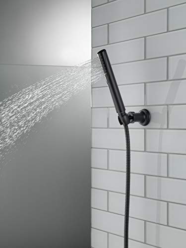 Delta Faucet Trinsic Single Spray Wall-Mount Hand Shower, Hand Held Shower with Hose, Black Handheld Shower Head, Slide Bar Hand Shower, Handheld Shower, Matte Black 55085-BL - color: Matte Black