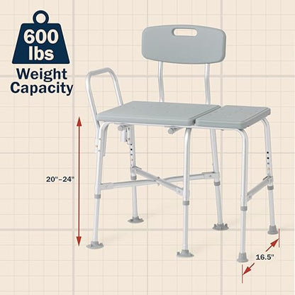Dr Dunley Tub Transfer Bench with Anti-Slip Suction Feet (600 Pound Capacity) - size: 600 Pound Capacity