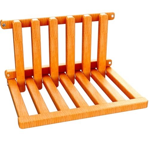 The folding stool is made of beech wood and can withstand 400 pounds. The surface is coated with Transparent paint and polished. Used for changing shoes, showering, folding bedside table(Walnut paint) - size: Transparent Paint