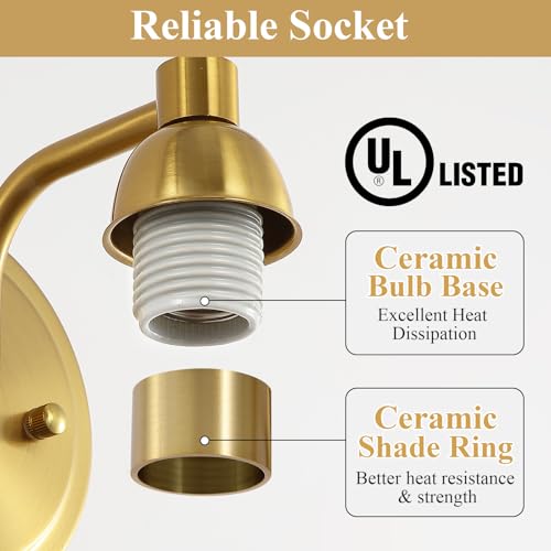 Mecgirn Stainless Steel Bathroom Vanity Light Over Mirror, 1 Light Brushed Gold Bathroom Light Fixtures with Textured Glass Shades, Modern Vanity Lighting Wall Mount - color: Brushed Gold, size: 1 Light