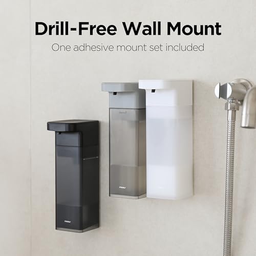 mooas Multi Auto Gel Hand Soap Dispenser, Automatic, Rechargeable (Black) | 3-Level Adjustable, IPX7 Waterproof, USB-C Charging, 15.2oz Capacity, Liquid Soap, Automatic Cleaning, Kitchen, Bathroom - color: Black