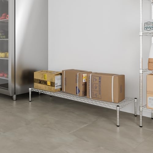 18" Deep x 60" Wide x 8" Height Wire Shelving Kit | 1-Tier | NSF Commercial Storage Rack Unit - size: 18" Deep x 60" Wide