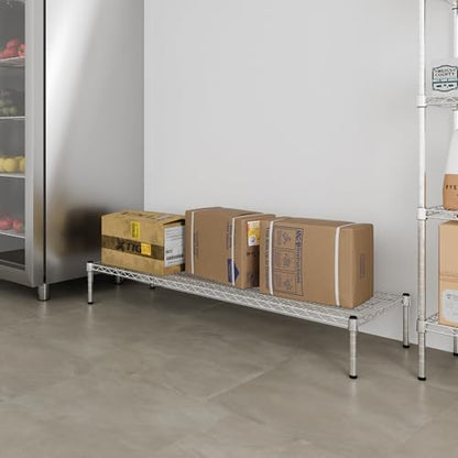 18" Deep x 60" Wide x 8" Height Wire Shelving Kit | 1-Tier | NSF Commercial Storage Rack Unit - size: 18" Deep x 60" Wide