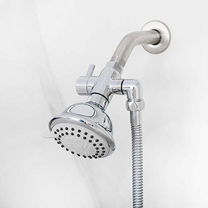 Brass Shower Arm Diverter Valve for Handheld Shower Head and Fixed Spray Head G1/2 3 Way Universal Bathroom System Component Replacement Part, Polished Chrome - color: Chrome Polished