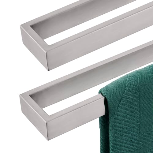 KOKOSIRI Towel Bars Brushed Nickel Bath Towel Hanger Holder 24-Inch Kitchen Rack Stainless Steel for Bathroom Hardware Wall Mount, 2 Pack B4008BR-L24-P2 - color: Brushed Nickel, size: 24-Inch (2 Pack)