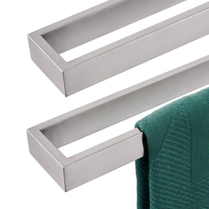 KOKOSIRI Towel Bars Brushed Nickel Bath Towel Hanger Holder 24-Inch Kitchen Rack Stainless Steel for Bathroom Hardware Wall Mount, 2 Pack B4008BR-L24-P2 - color: Brushed Nickel, size: 24-Inch (2 Pack)