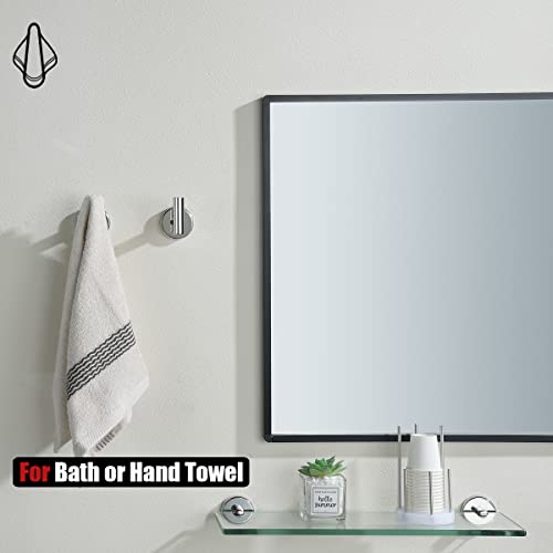 JQK Chrome Bathroom Towel Hook, 304 Stainless Steel Coat Robe Clothes Hook for Bathroom Kitchen Garage Wall Mounted (Pack of 2), TH100-CH-P2 - color: Chrome, size: 2 Pack